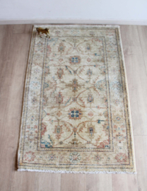 Handgemaakt vintage tapijt met bloemen, Ziegler? Oosters vloerkleed