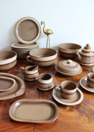 Aardewerk vintage servies, Geritz - Germany. Retro borden/kopjes en theepot
