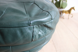 Groene vintage lapjes poef. Retro patchwork Ottoman/ kussen