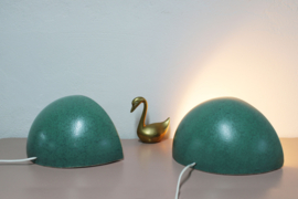 Set aardewerk vintage wandlampen. Groene retro Ikea lampen