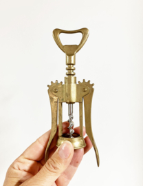 Vintage messing kurkentrekker- Tip Top. Retro flessenopener