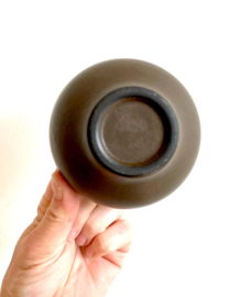 Aardewerk vintage roomstel - Cor Unum?  Bruin stenen retro servies
