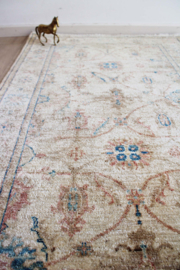 Handgemaakt vintage tapijt met bloemen, Ziegler? Oosters vloerkleed