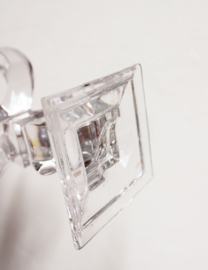 Glazen vintage kandelaar. Vijfarmige  kandelaber van loodkristal.