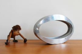 Retro design lamp,  Berio - Massive. Zilverkleurige vintage tafellamp