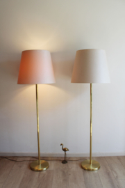 Set messing schemerlampen van Dijkstra. Twee vintage vloerlampen