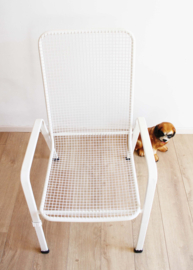 Set van 4 wit metalen vintage tuinstoelen. Retro stoelen- Emu?