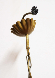 Hollywood Regency lamp met rozen, Hans Kögl? Gouden vintage kroonluchter