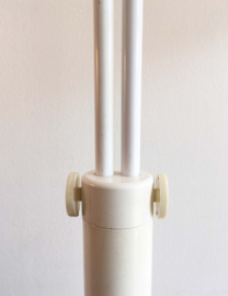 Witte vintage vloerlamp - P.J.Copini? Retro design lamp met 2 glazen kappen.