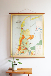 Vintage schoolplaat - Noord Holland (Nederland/Amsterdam). Retro landkaart