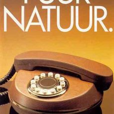 Houten vintage P.T.T. Telefoon - Monaco Mahonie. Retro design huistelefoon