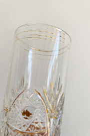 Set vintage longdrink glazen. Retro glaswerk met gouden details