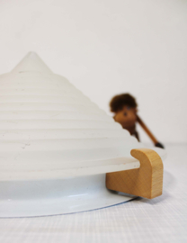 Vintage plafondlamp- Piramide Teepee 9317  Ikea. Witte retro  Memphis stijl lamp in