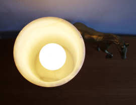 Prachtige albasten tafellamp. Vintage lamp in marmer look.