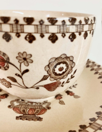 Set van 4 vintage kopjes en schotels -Johnson Bros - Old Granite - Jamestown