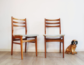 Set houten vintage stoelen. Mid Century retro eetkamerstoel, 2
