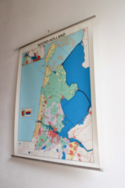 Vintage schoolplaat - Noord Holland / Nederland. Retro Geografie landkaart