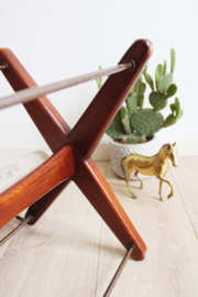 Verstelbare vintage voetenbank -  Gimson & Slater? Retro hocker, jaren 60.