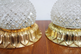 Set Hollywood Regency plafond/ wand lampen - Limburg. 4 vintage lampjes