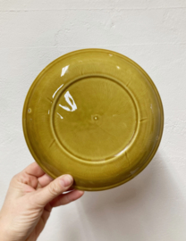 4 aardewerk vintage fondue borden. Set retro bordjes.