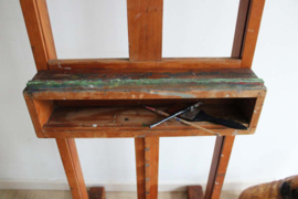 Super stoere houten schildersezel. Verstelbare vintage ezel / XXL stoepbord