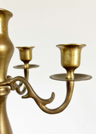 Vintage kandelaar, koper/ messing?  Goudkleurige Regency kaarsenhouder