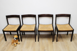 Set houten vintage stoelen. 4 Japandi / Wabi Sabi stijl stoelen, Martin Visser?