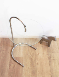 Glazen vintage bijzettafeltje, Ry - Tord Björlund voor Ikea.  Retro design tafel