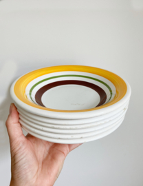 Set vintage borden - Ceramica Ternana Otricoli. 6 diepe retro borden.