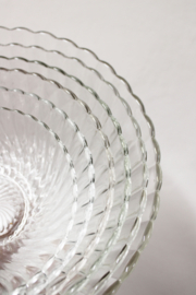 Set glazen vintage schaaltjes. Zes retro schalen.