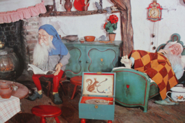 Vintage Efteling poster van de kabouters. Retro sprookjes plaat