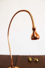 Roségoudkleurige bureaulamp, Ikea - JANSJÖ. Retro leeslamp met flexibele zwanenhals