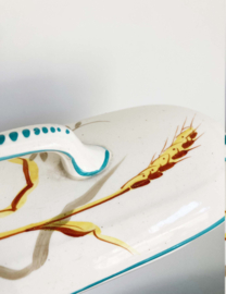 Antiek aardewerk zeep/kammen bakje - Société Céramique Maastricht. Vintage schaaltje met deksel.