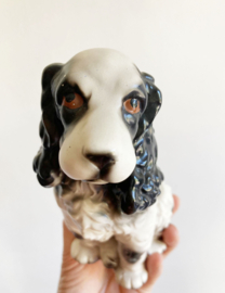 2 vintage honden beeldjes, moeder en puppy. Retro hondjes - Cocker-spaniël