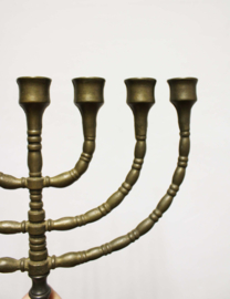 Joodse vintage kandelaar. 7 armige Menora kaarsenhouder