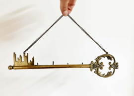 Vintage messing sleutelhanger.  Grote klassieke sleutelhouder / kapstokje