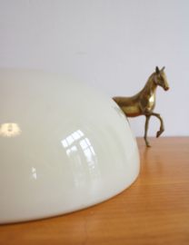Grote vintage plafondlamp - Gispen? Glazen retro design lamp / plafonnière