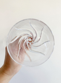 Set kristallen vintage wijnglazen. 4 prachtige glazen met swirl.