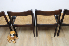 Set houten vintage stoelen. 4 Japandi / Wabi Sabi stijl stoelen, Martin Visser?
