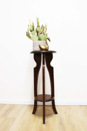 Art Deco plantentafel - eiken? Houten vintage tafeltje - Amsterdamse school stijl