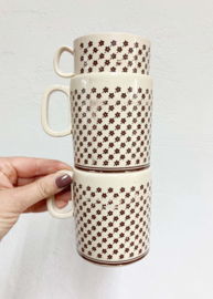 Set van 3 retro Emsa kopjes.  Vintage campingservies - mokken