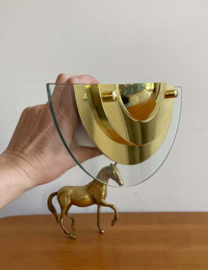 Goud kleurige messing wandlampje, Kappa - Dijkstra? Vintage Hollywood Regency lampje