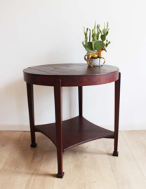 Ronde Art Deco tafel. Houten vintage salon / bijzettafel - Amsterdamse School