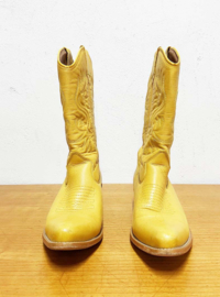 Geel lederen cowboy boots - DW\\RS - maat 39. Gele leren laarzen / Western boots