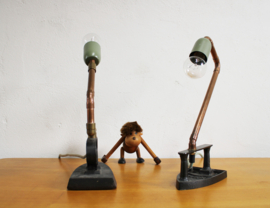Set unieke tafellampen in Steampunk stijl. Industriele strijkijzer lampen
