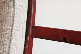 Prachtige Deense design bank - Farstrup Møbler. Retro sofa met beige wollen bekleding