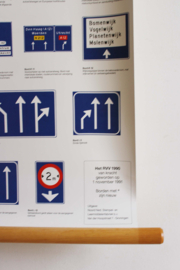 Retro schoolplaat - Verkeersborden. Vintage poster / wandkaart