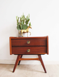 Houten vintage nachtkastje - Louis Van Teeffelen voor Webe? Retro ladekastje