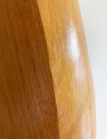 Teak houten vintage schaal. Ovaal retro bord met vakken