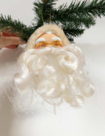 Vintage kerstman voor in de boom. Retro kerstversiering, Santa Claus